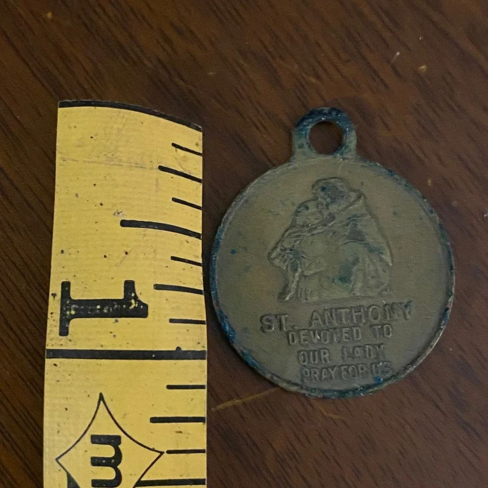 Unbranded St Christopher St Anthony Medal Unisex OS‎ Vintage Brass Tone Pendant